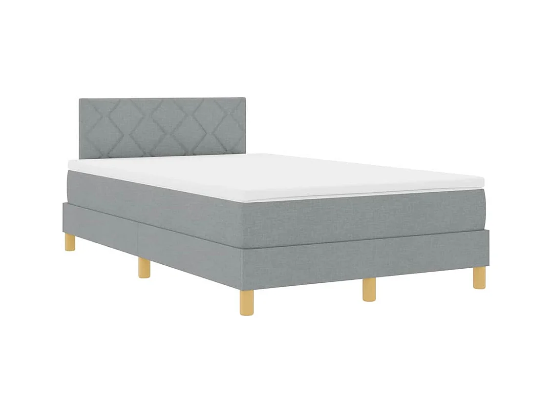 Boxspringbed met matras met matras Lichtgrijs 120 x 200 cm Stof