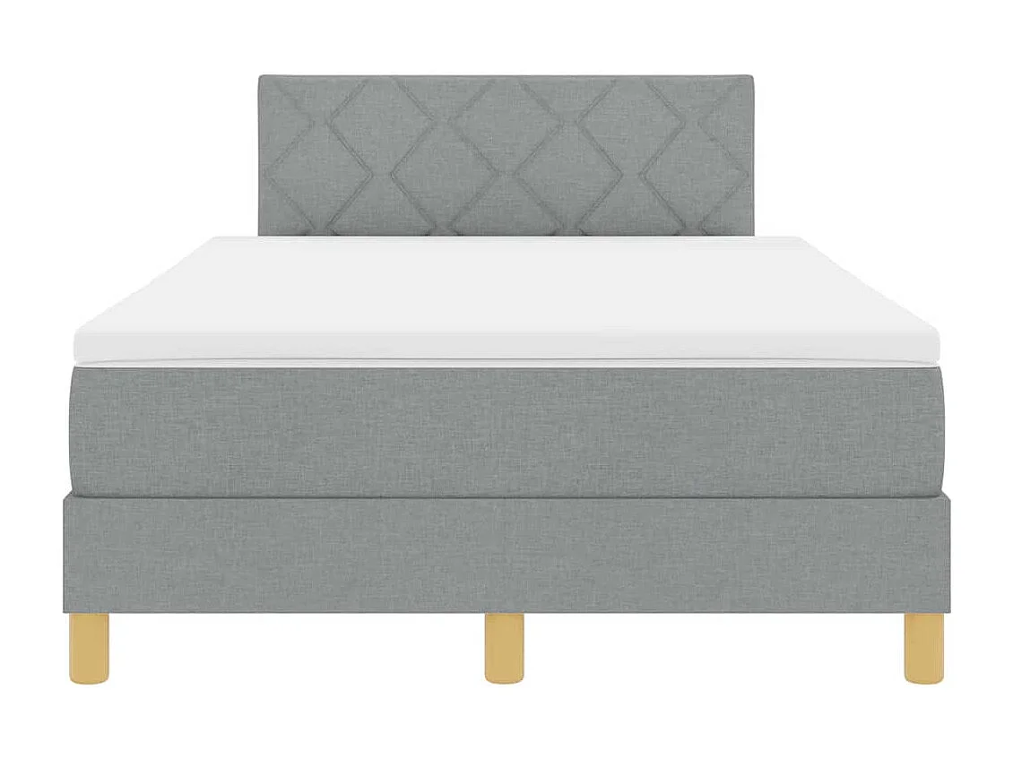 Boxspringbett mit Kissen Hellgrau 120 x 200 cm Stoff