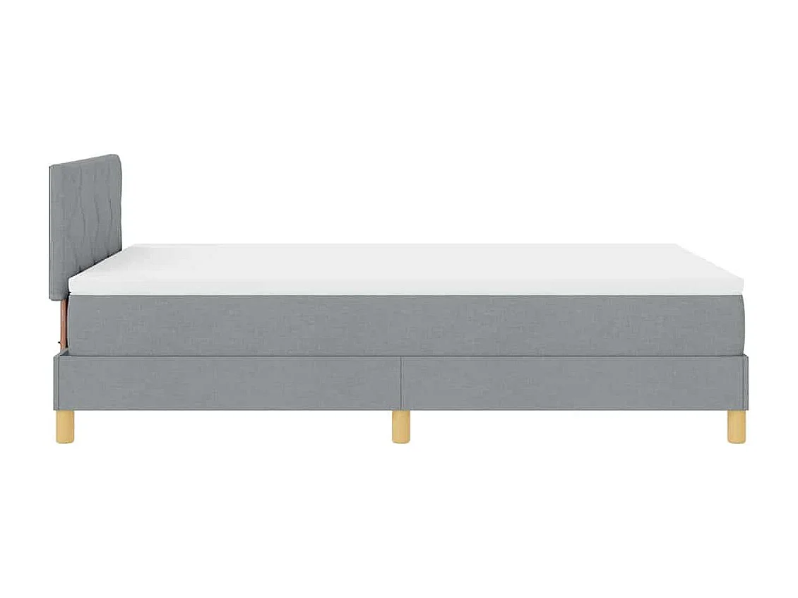 Boxspringbett mit Kissen Hellgrau 120 x 200 cm Stoff
