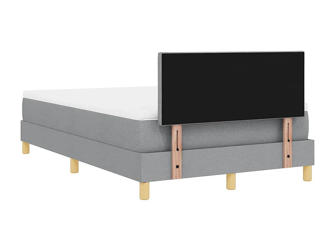 Boxspringbett mit Kissen Hellgrau 120 x 200 cm Stoff