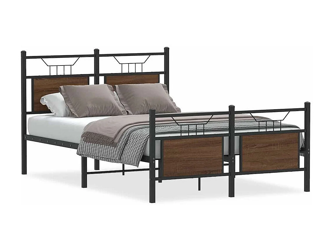 Bettgestell ohne Matratze Braun Eiche 120x190 cm Holzwerkstoff