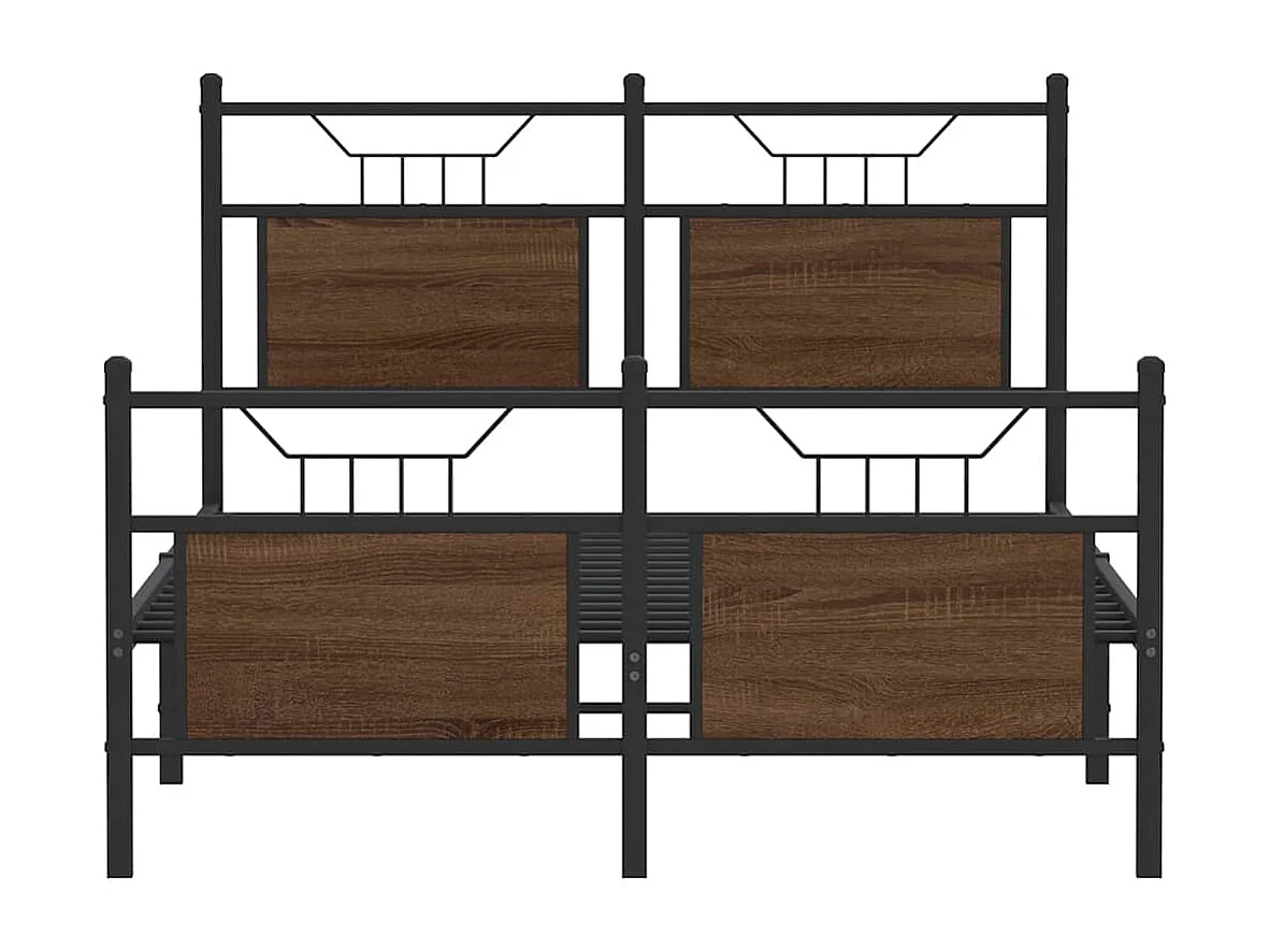 Bettgestell ohne Matratze Braun Eiche 120x190 cm Holzwerkstoff