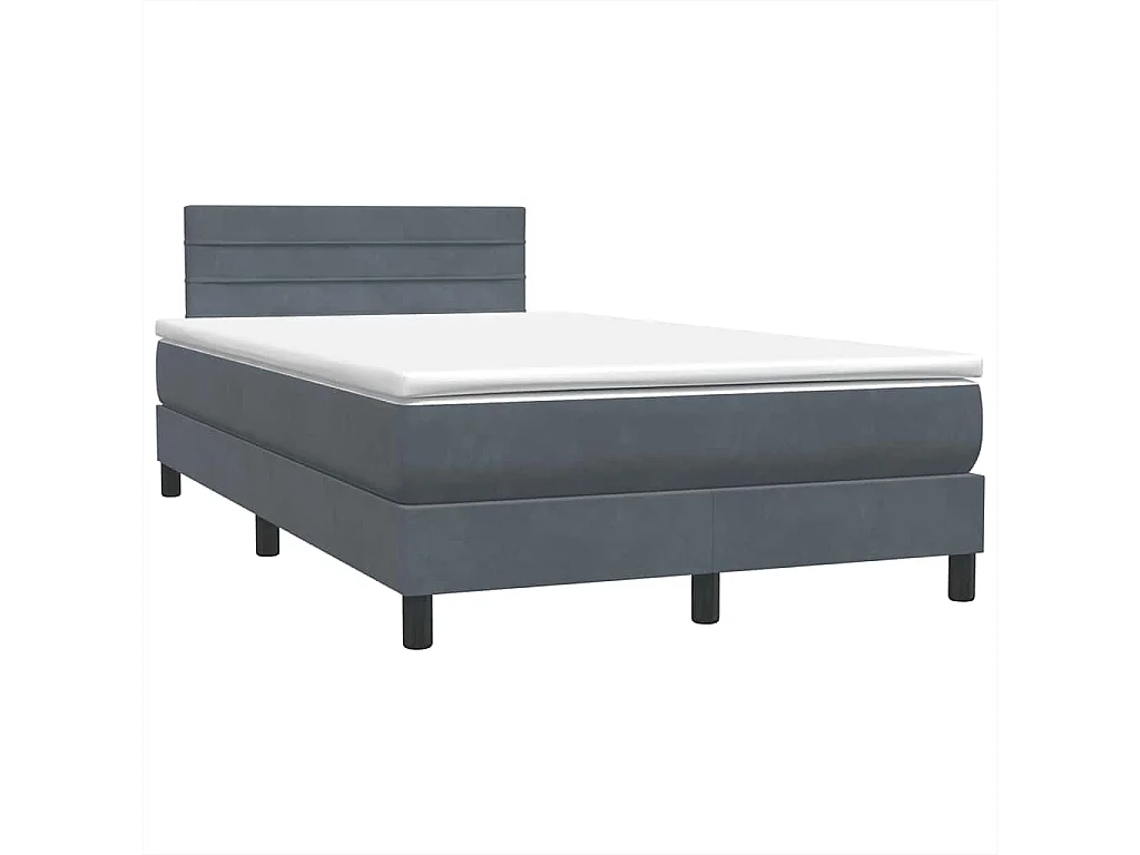 Boxspringbett mit Matratze Dunkelgrau 120x210 cm Samt