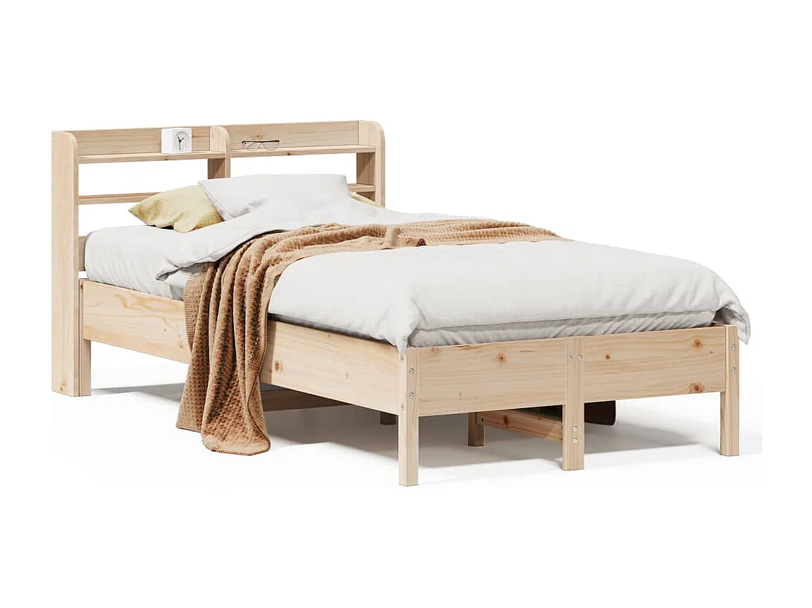 Estructura de cama sin colchón madera maciza de pino 120x190 cm