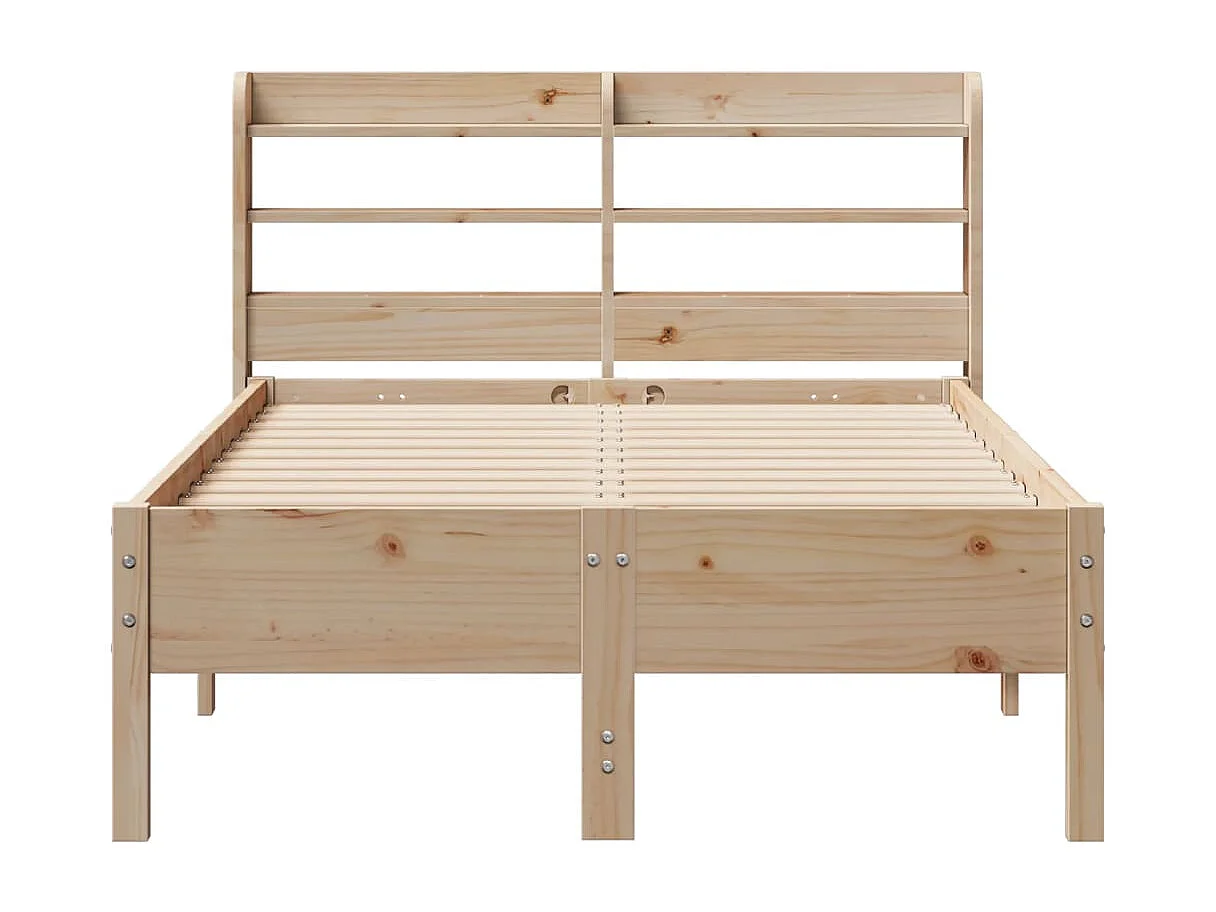 Estructura de cama sin colchón madera maciza de pino 120x190 cm