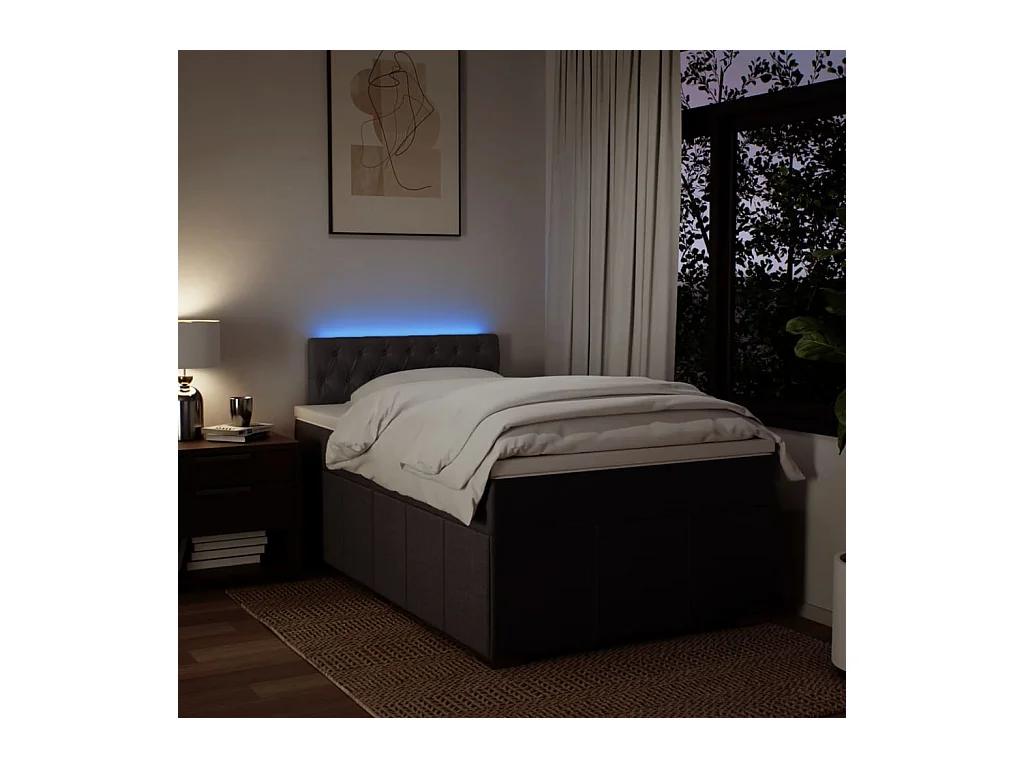 Sommier à lattes de lit avec matelas Marron foncé 120x200 cm