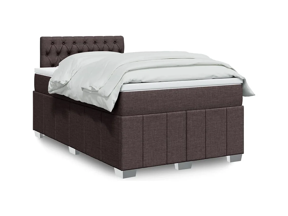Boxspring met matras stof donkerbruin 120x200 cm