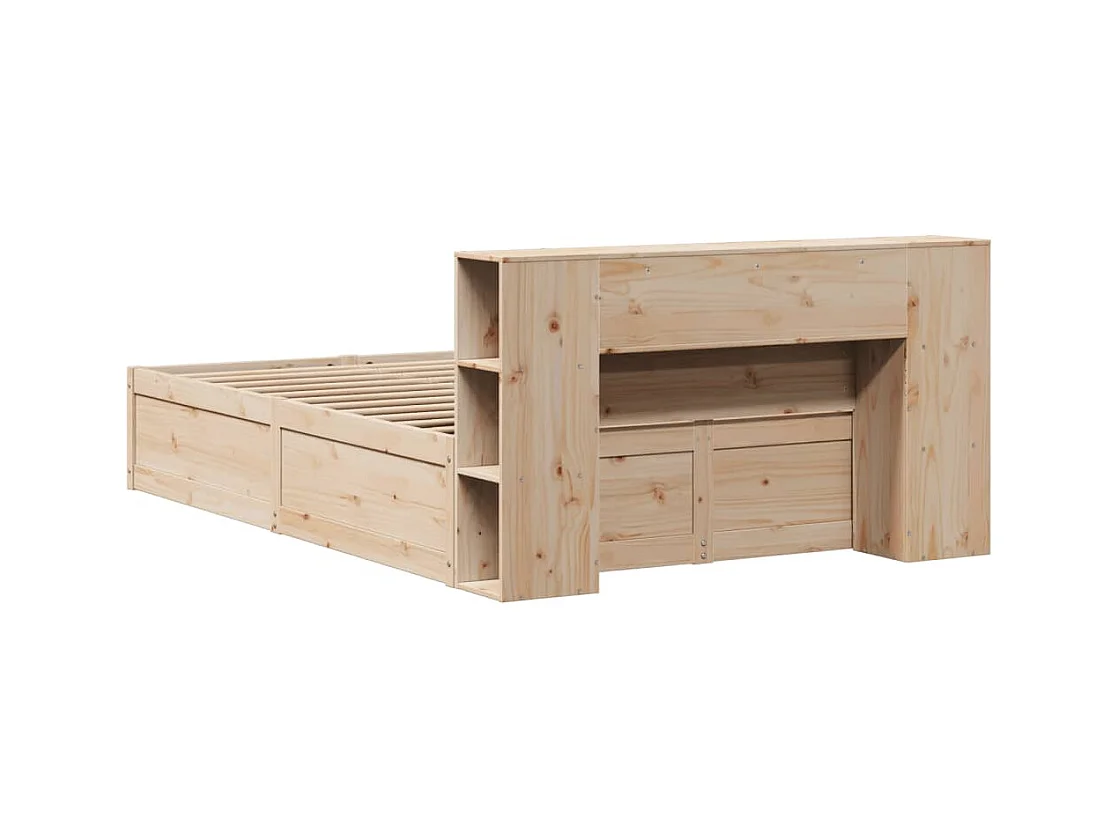 Estructura de cama sin colchón madera maciza de pino 120x190 cm