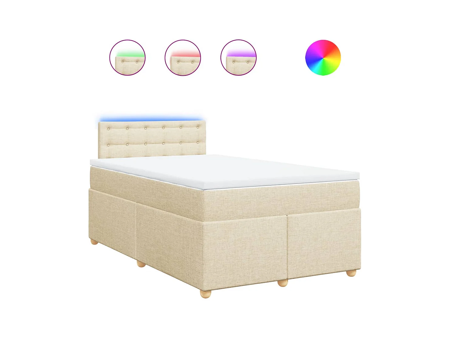 Boxspringbett mit Matratze Creme 120x200 cm Stoff