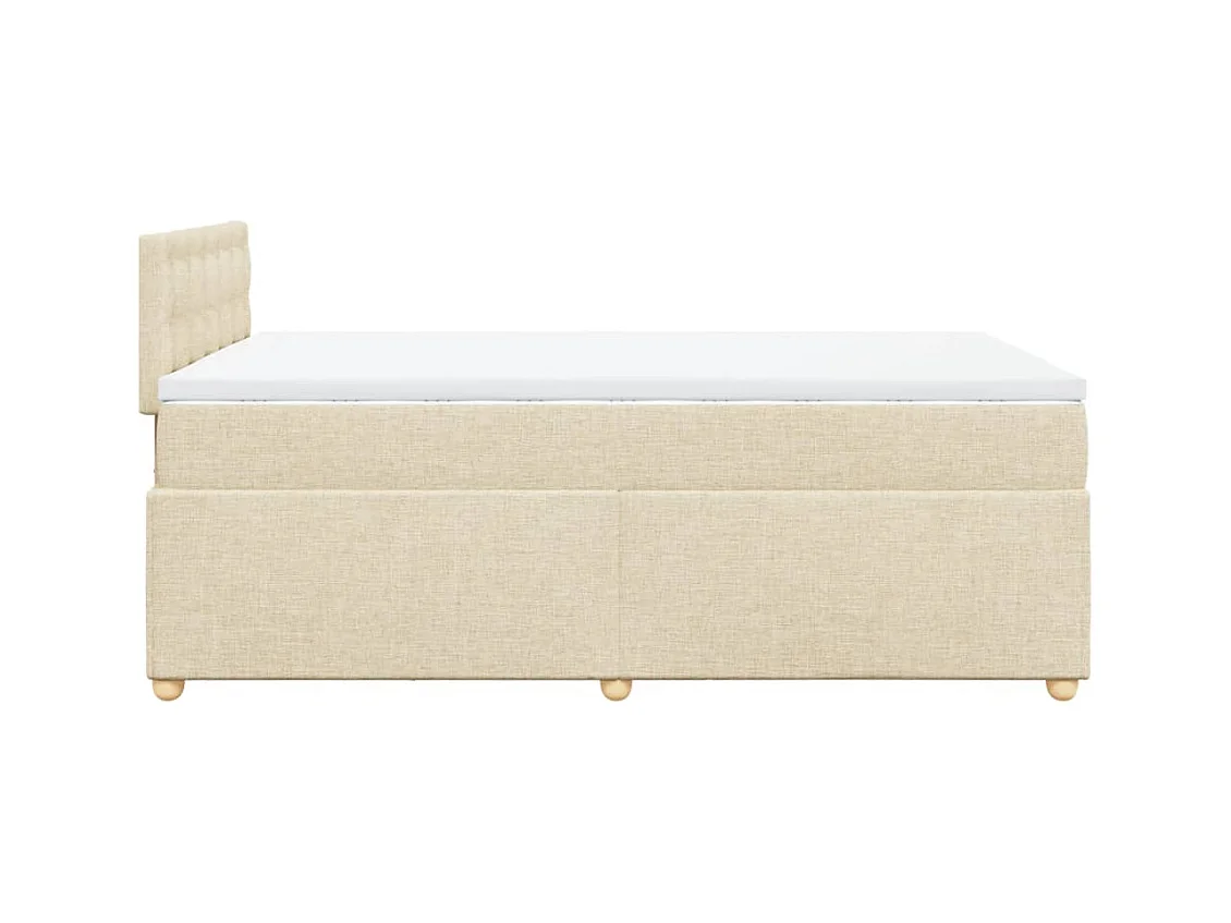 Boxspringbett mit Matratze Creme 120x200 cm Stoff