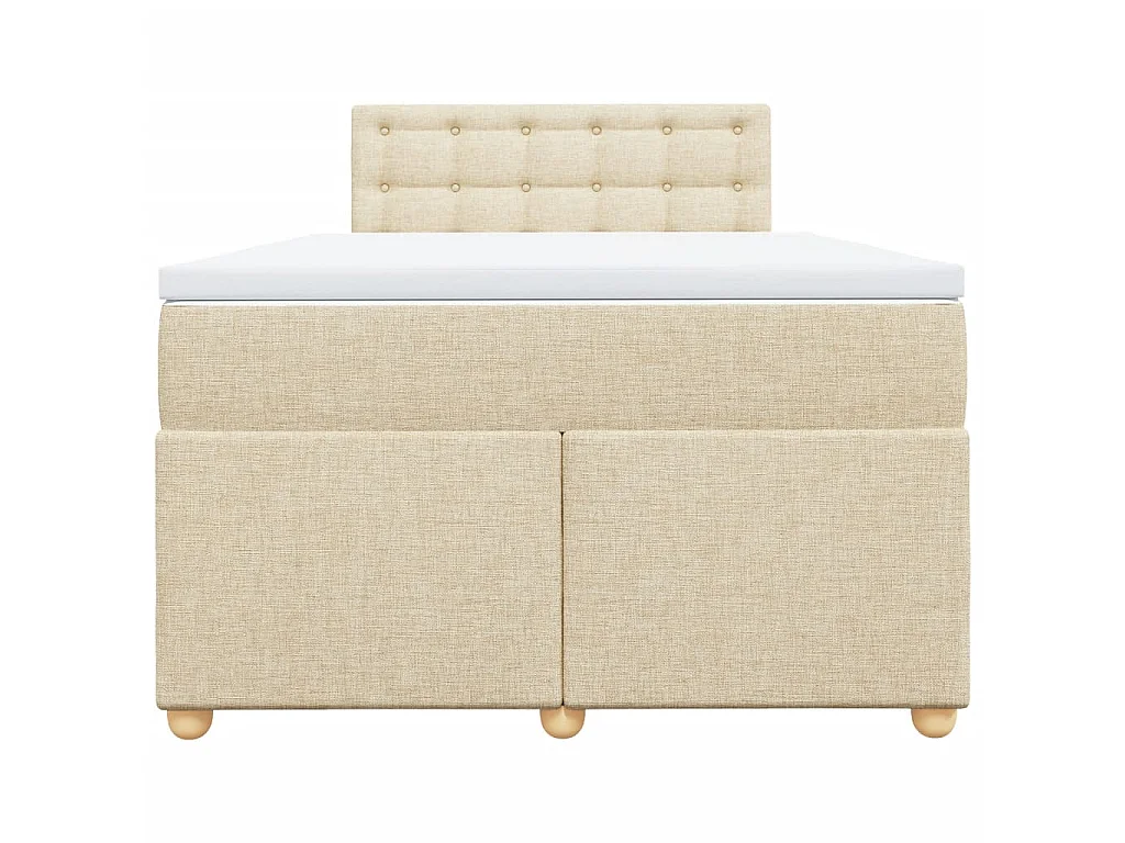 Boxspring met matras stof crèmekleurig 120x200 cm