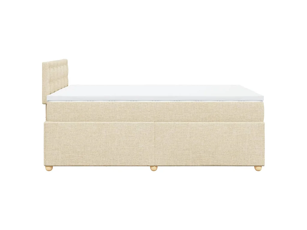 Boxspring met matras stof crèmekleurig 120x200 cm