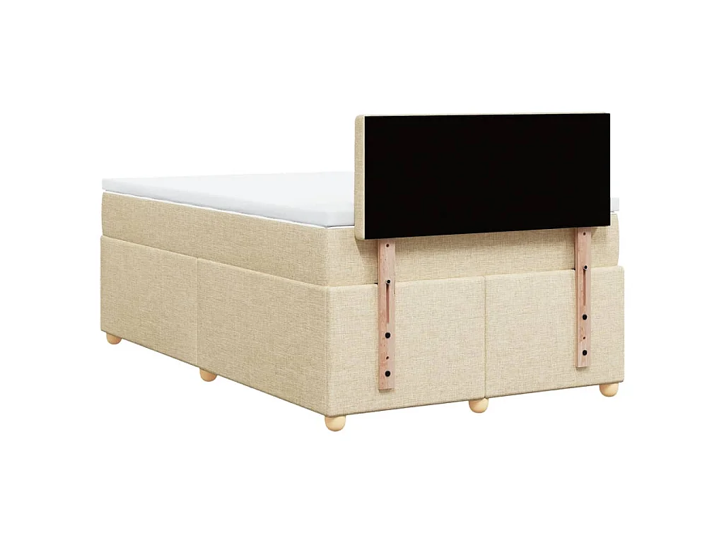 Boxspring met matras stof crèmekleurig 120x200 cm
