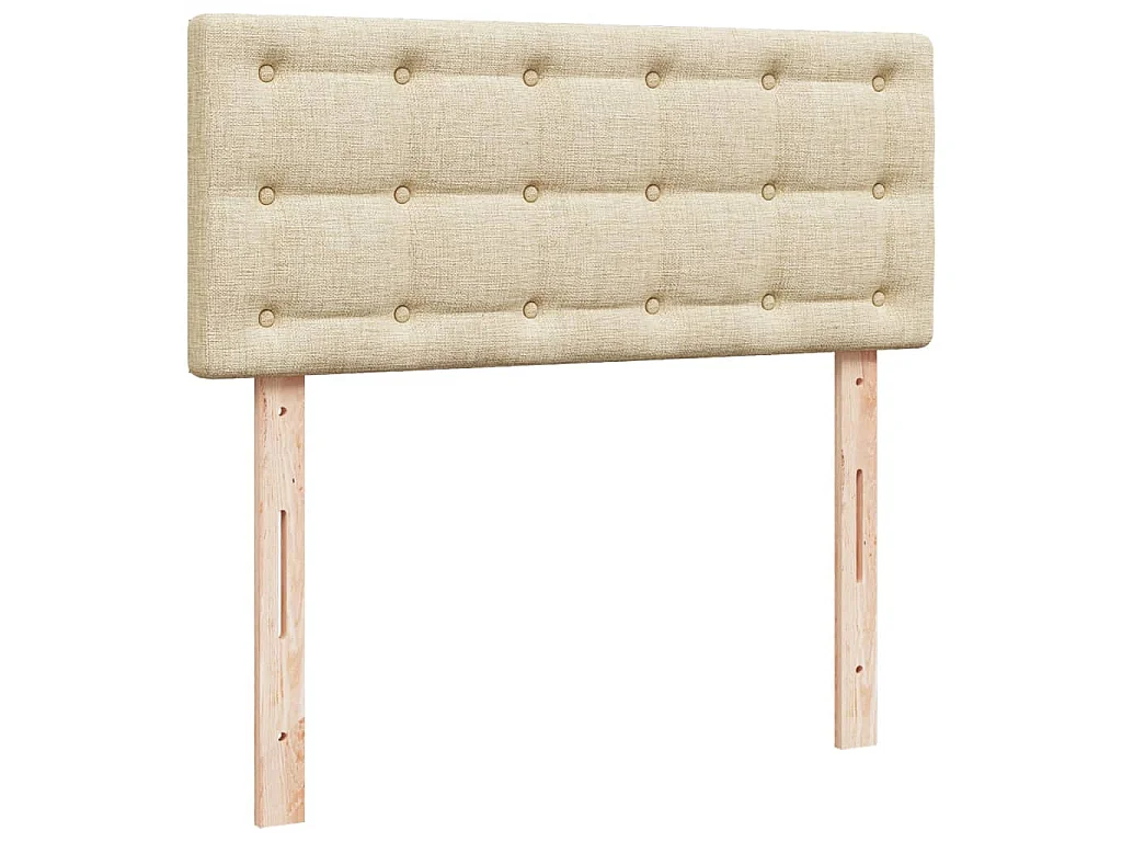 Sommier à lattes de lit avec matelas Crème 120x200 cm Tissu