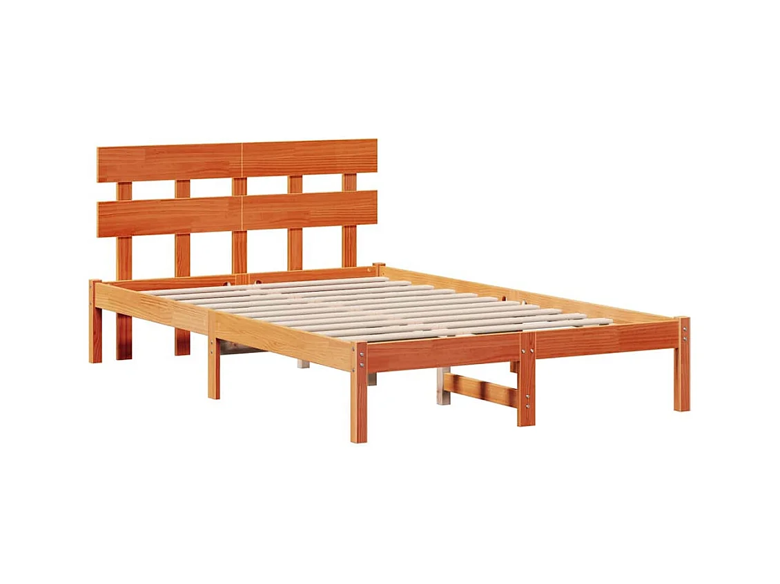 Estructura de cama Marrón 120 x 200 cm Madera maciza de Pino