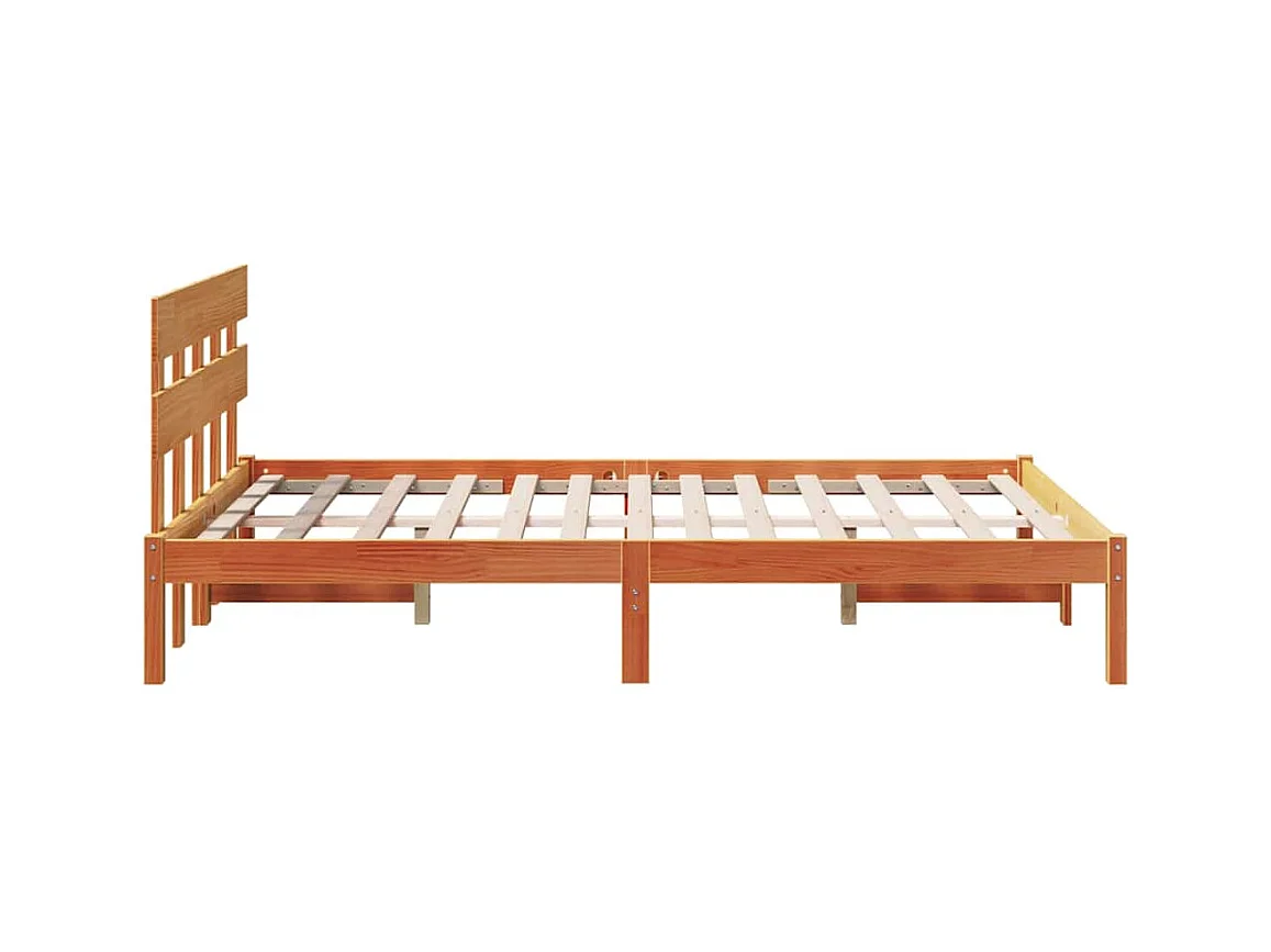 Estructura de cama Marrón 120 x 200 cm Madera maciza de Pino