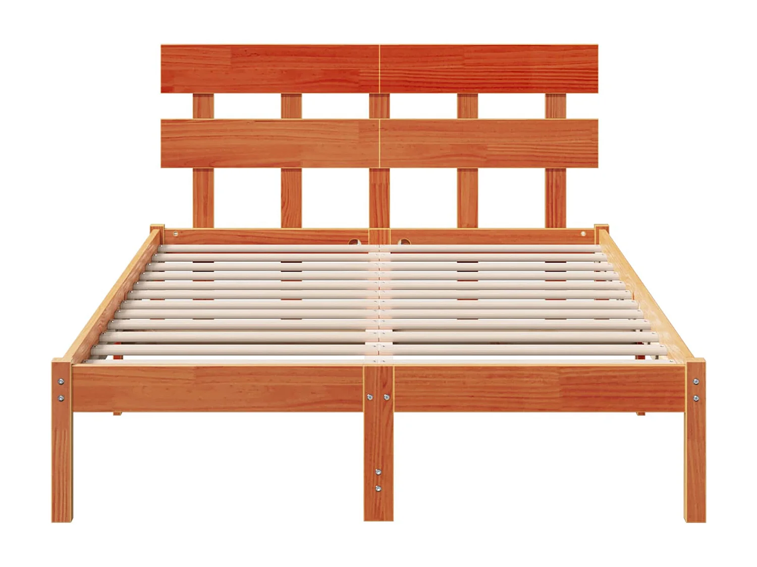 Bedframe met hoofdeinde Bruin 120 x 200 cm Massief grenenhout