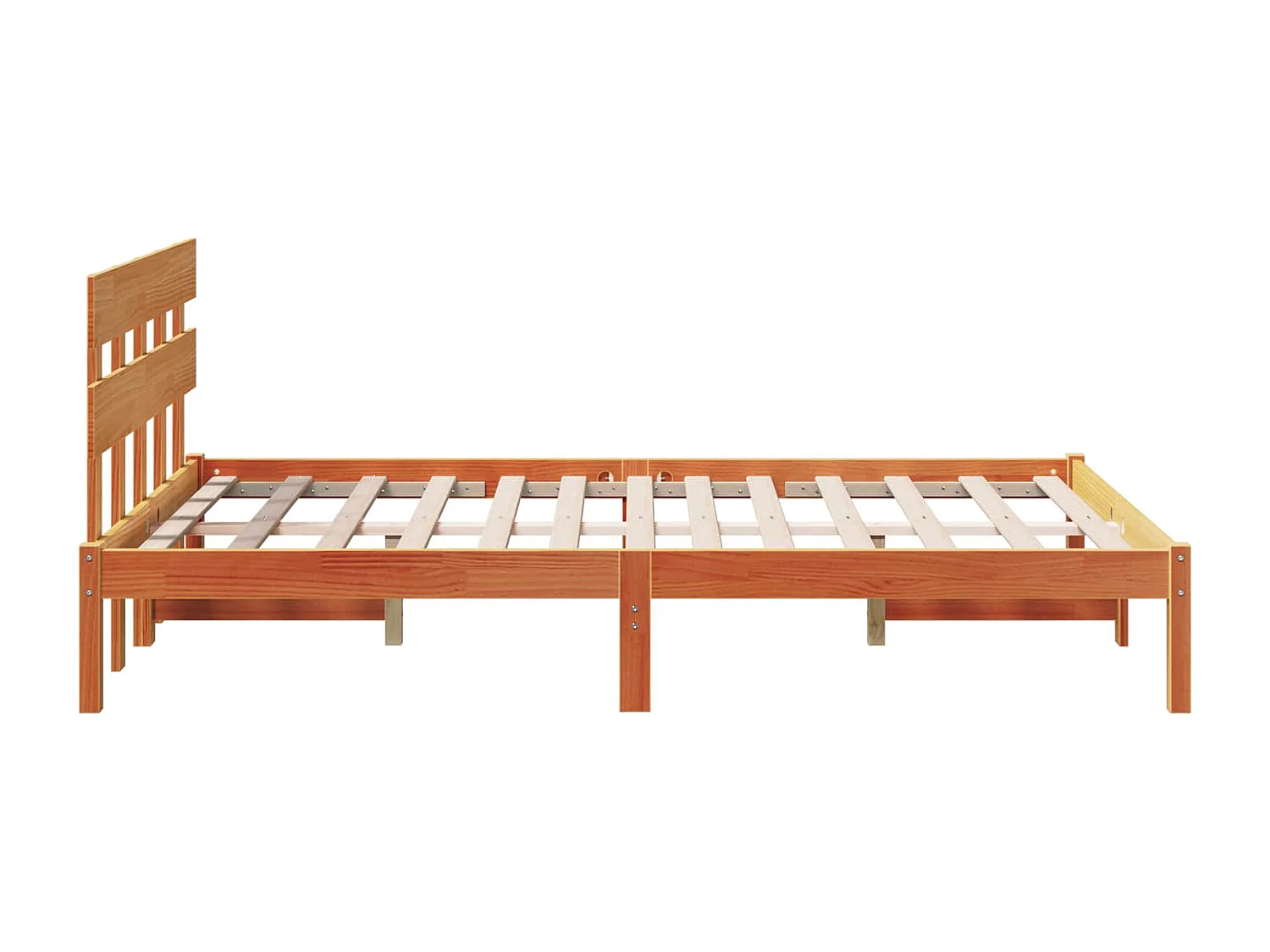 Bedframe met hoofdeinde Bruin 120 x 200 cm Massief grenenhout