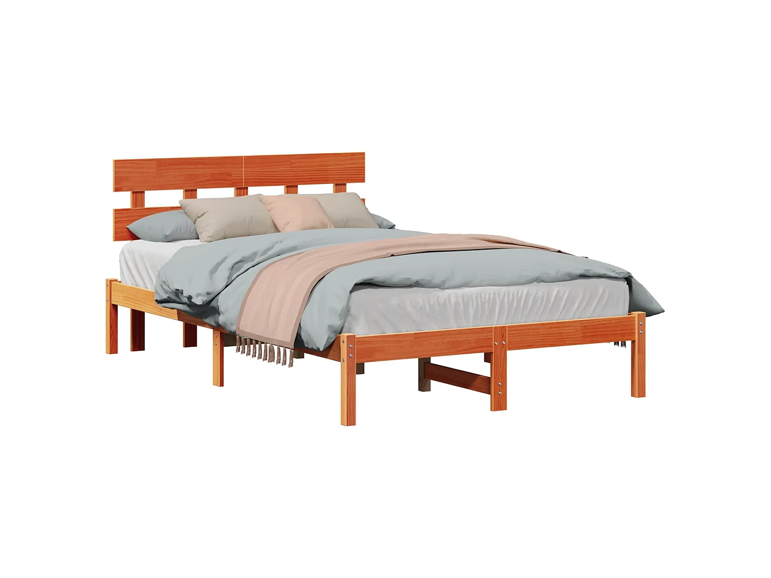 Cadre de lit Marron 120 x 200 cm Bois de pin massif