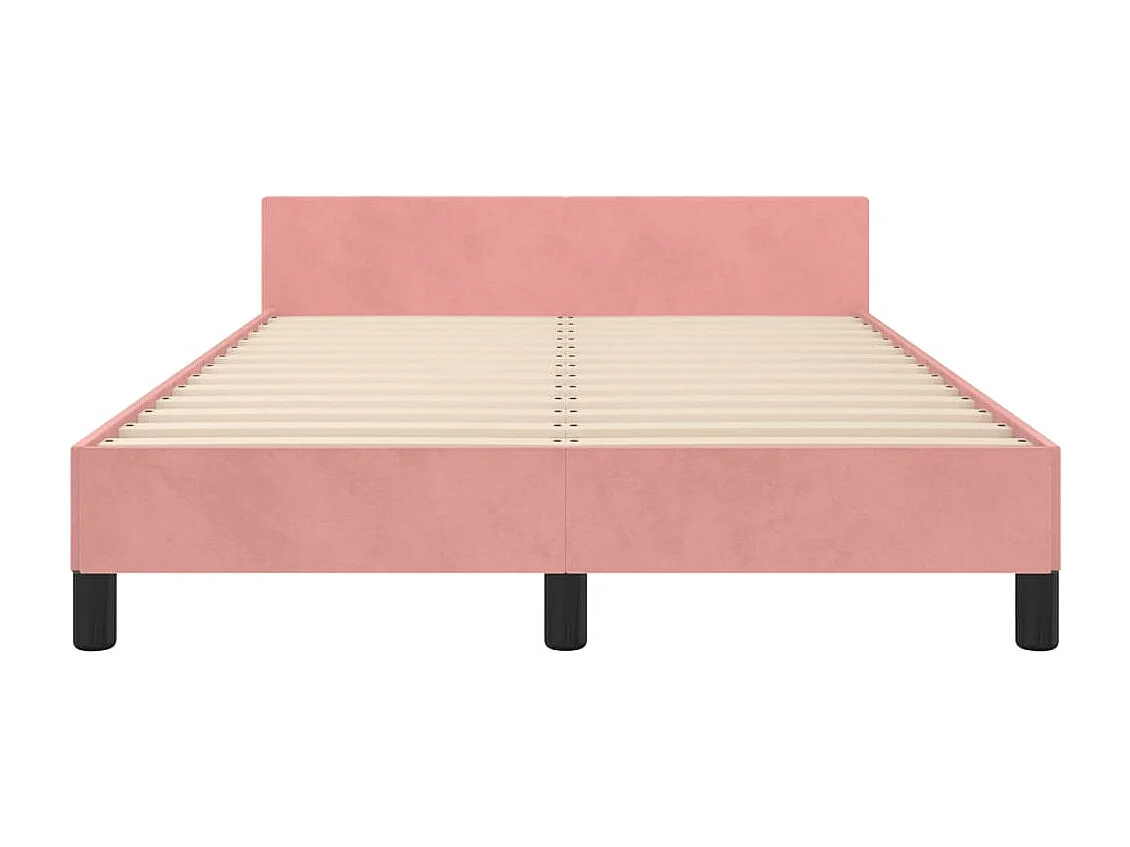 Cadre de lit sans matelas rose 120x190 cm velours