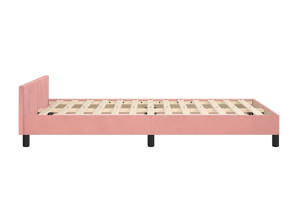 Cadre de lit sans matelas rose 120x190 cm velours