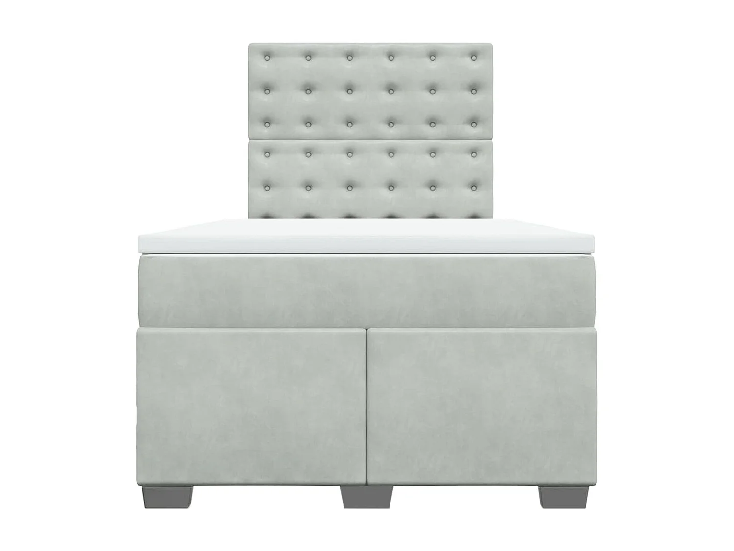Sommier à lattes de lit et matelas gris clair 120x190cm velours