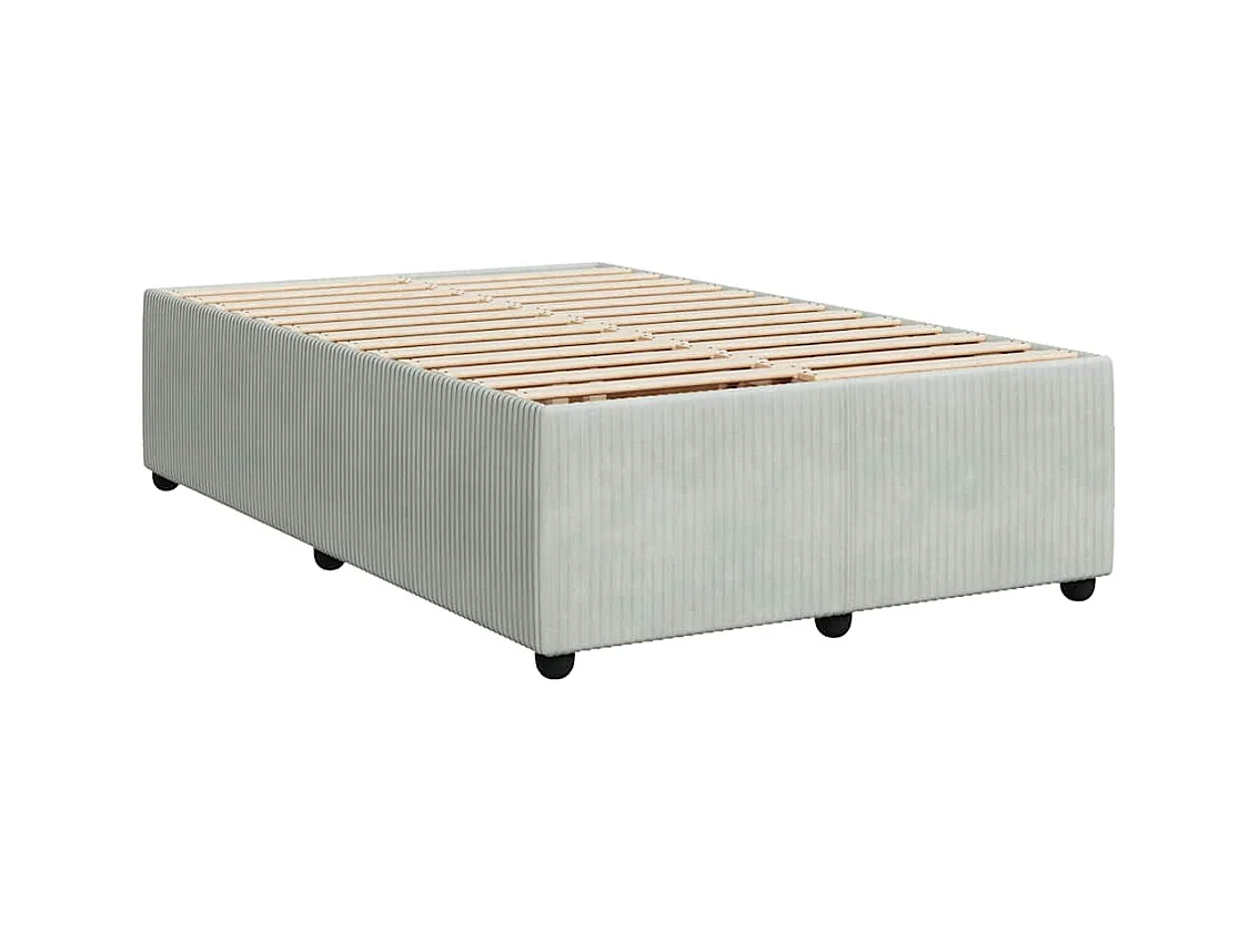 Sommier à lattes de lit et matelas gris clair 120x190cm velours