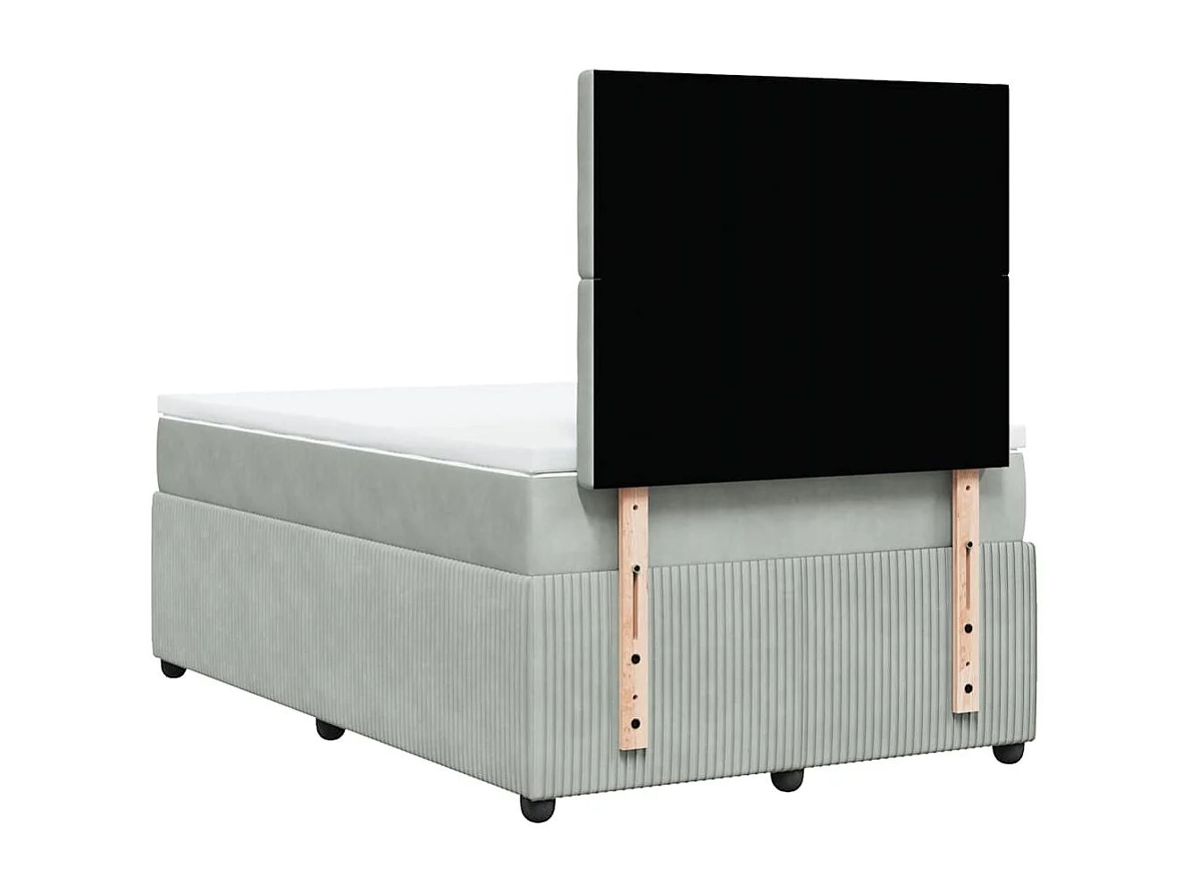 Boxspringbett mit Matratze Hellgrau 120x190 cm Samt