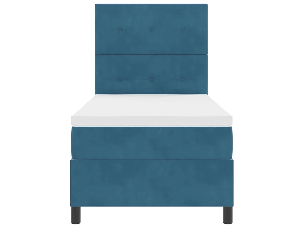 Boxspringbett mit Matratze Dunkelblau 100 x 200 cm Samt
