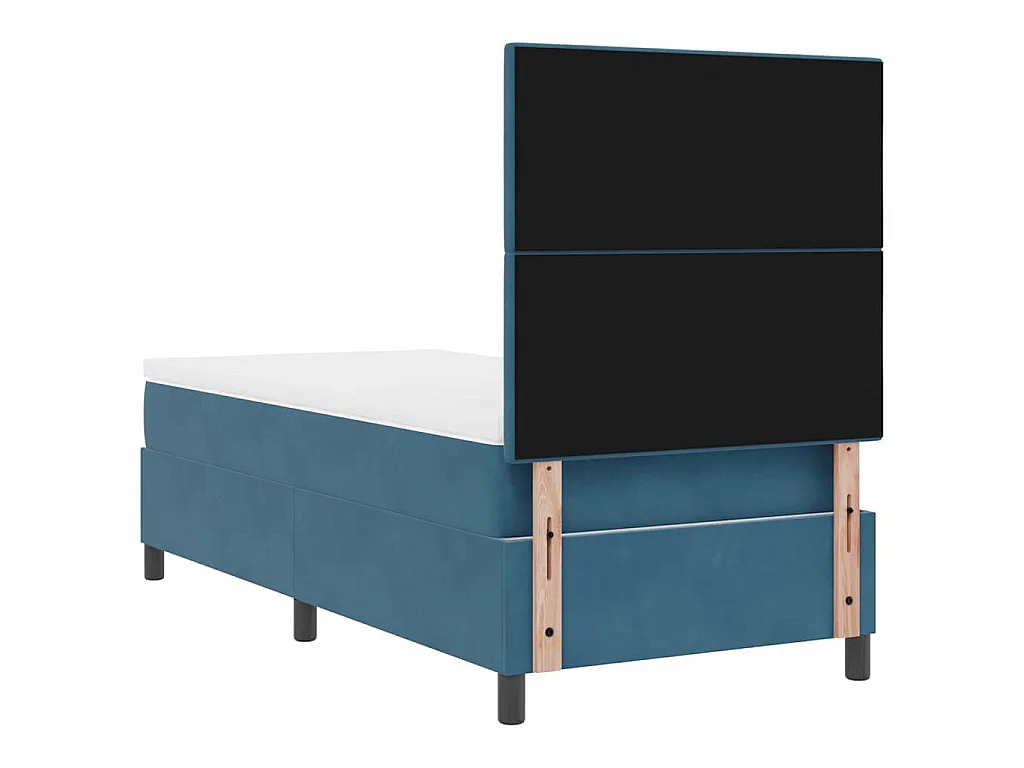 Boxspringbett mit Matratze Dunkelblau 100 x 200 cm Samt