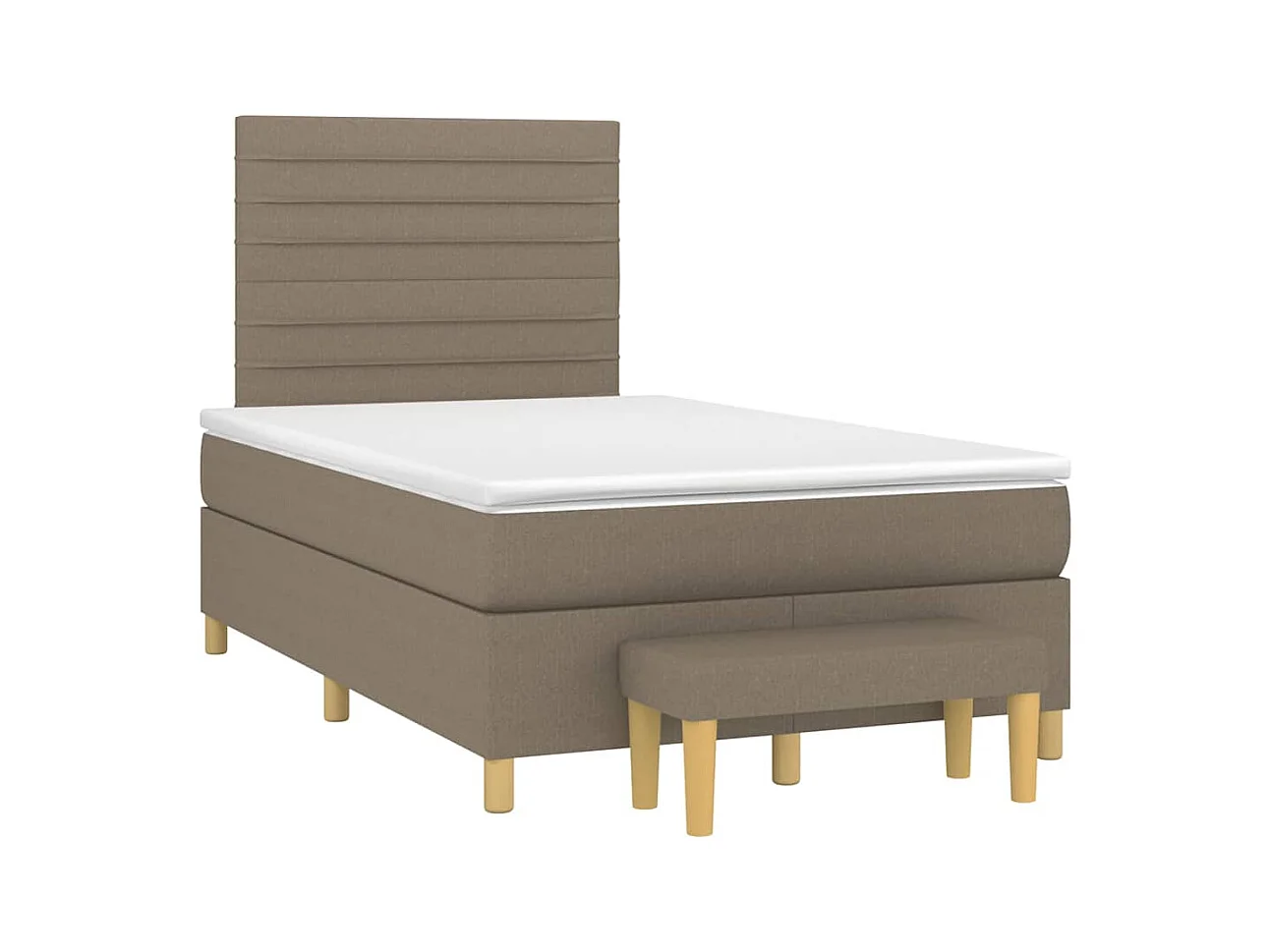 Sommier à lattes de lit avec matelas taupe 120x190 cm tissu