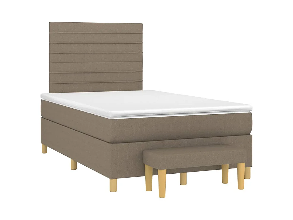 Boxspringbett mit Matratze Taupe 120x190 cm Stoff