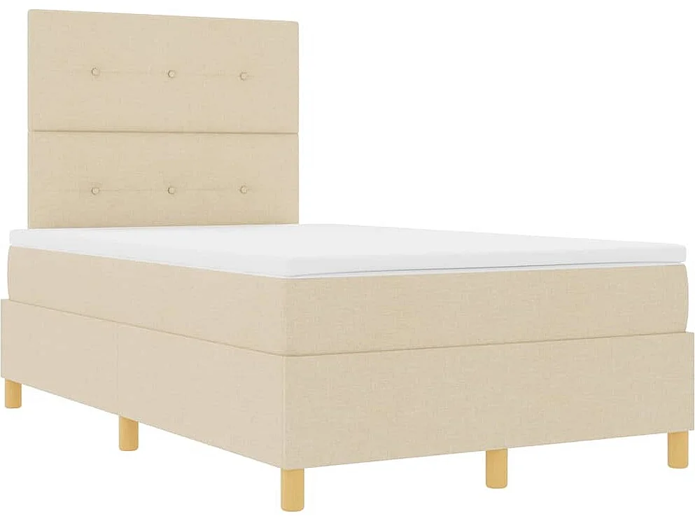 Boxspringbett mit Matratze Creme 120 x 200 cm Stoff
