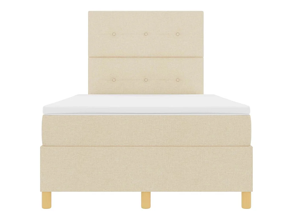 Boxspringbett mit Kopfteil Creme 120 x 200 cm Stoff