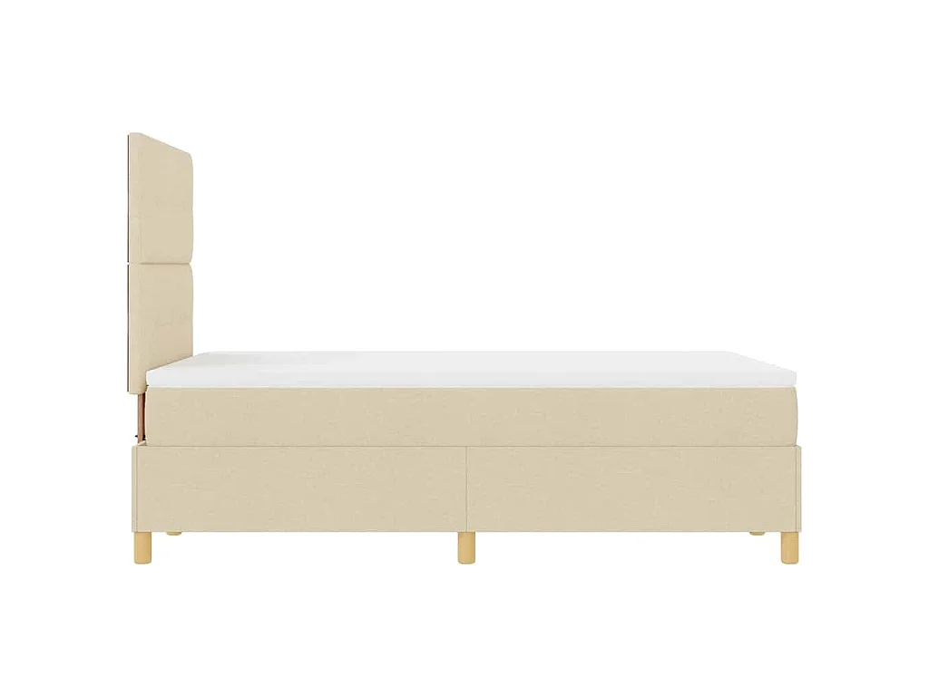 Boxspringbett mit Kopfteil Creme 120 x 200 cm Stoff