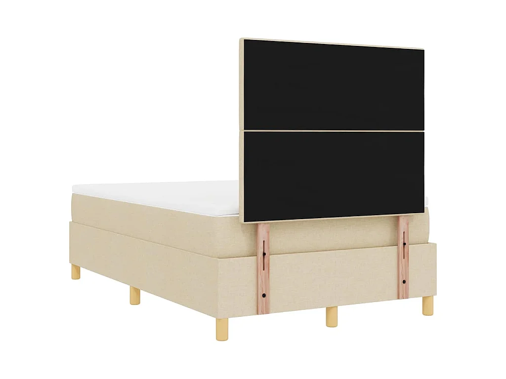 Boxspringbett mit Kopfteil Creme 120 x 200 cm Stoff