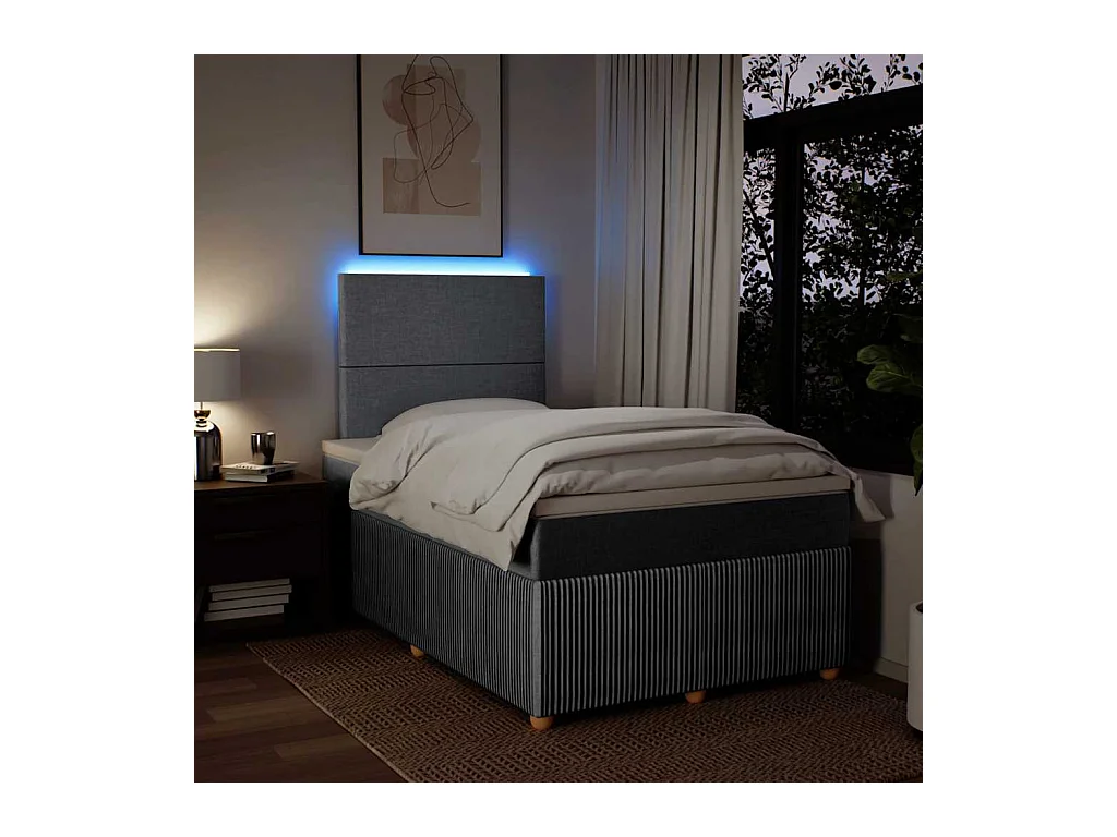 Boxspringbett mit Matratze Hellgrau 120x190 cm Stoff