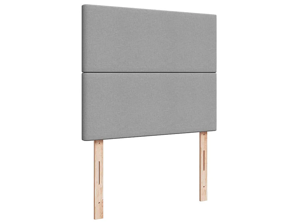 Cama box spring con colchón tela gris claro 120x190 cm