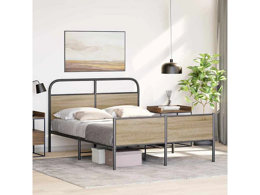 Bedframe zonder matras bewerkt hout sonoma eikenkleur 120x200cm