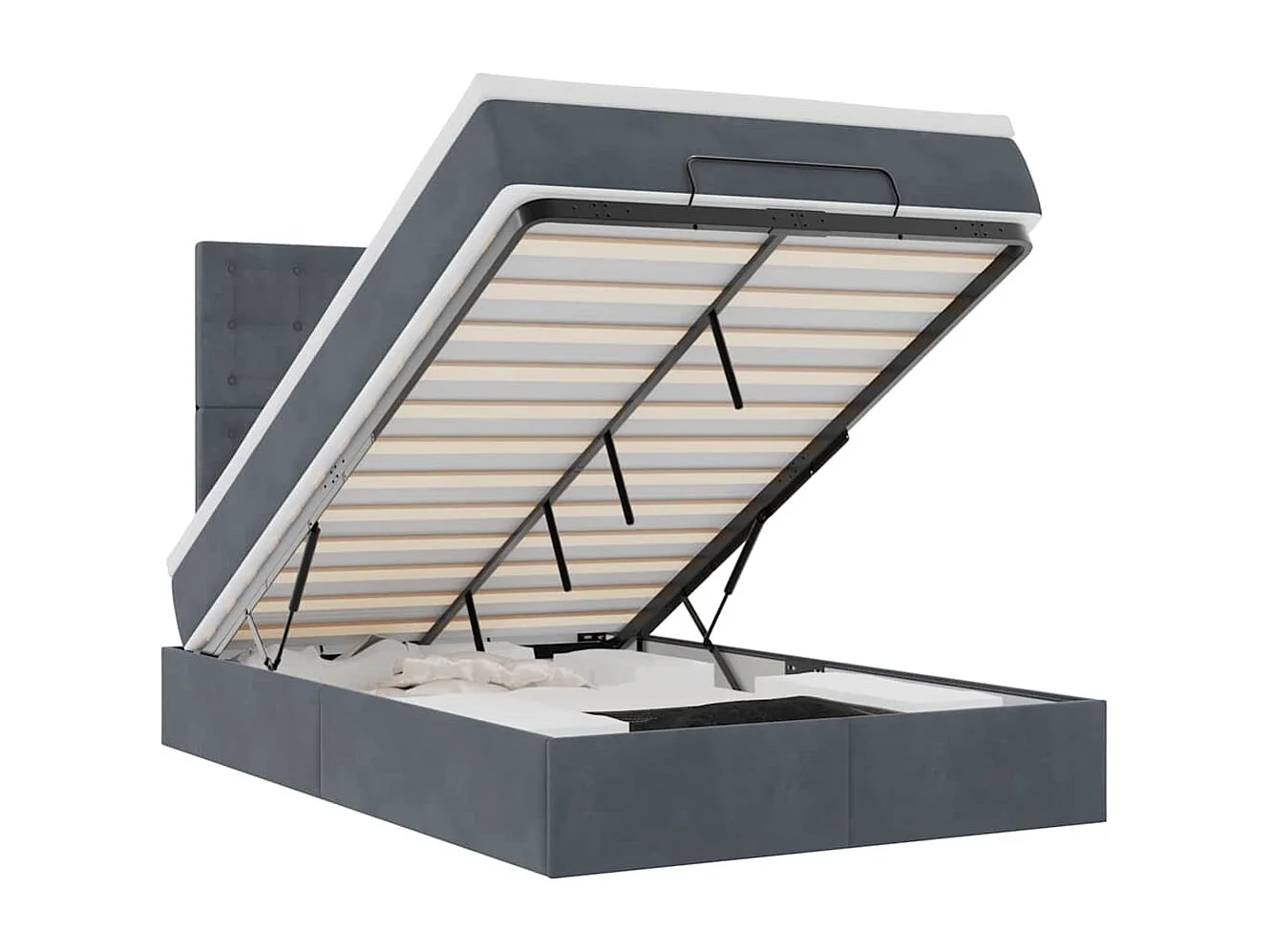 Struttura Letto Pouf con Materassi 120x200 cm Velluto