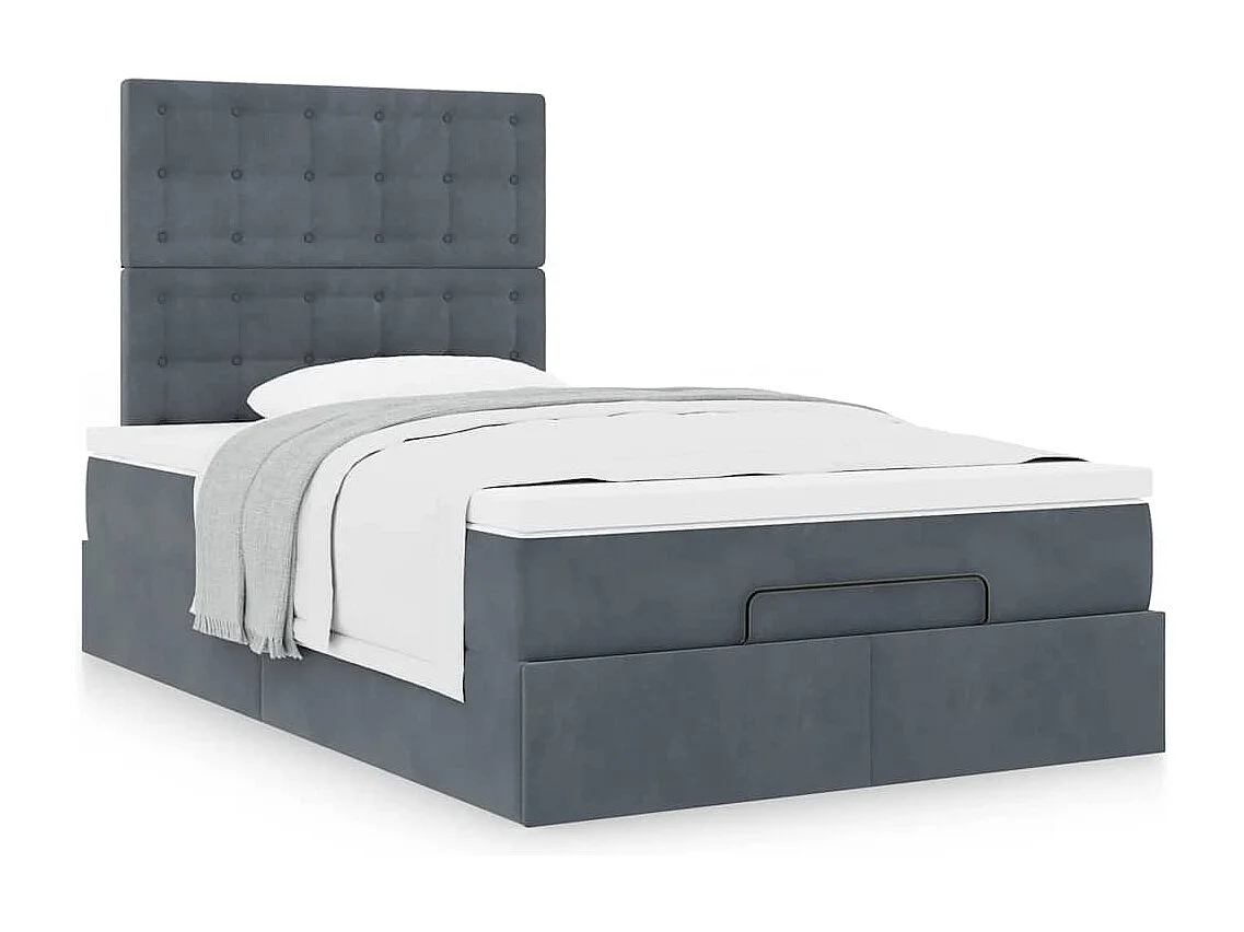 Struttura Letto Pouf con Materassi 120x200 cm Velluto
