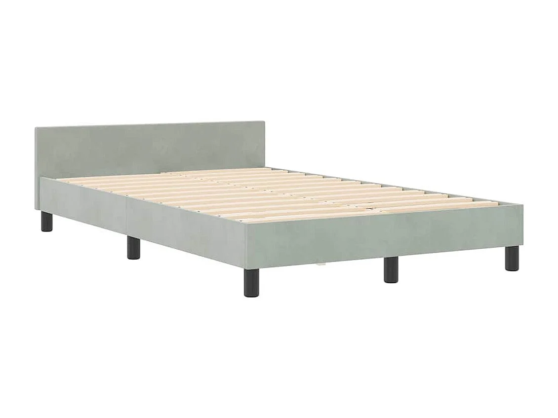 Boxspringbed met hoofdeinde Lichtgrijs 120 x 190 cm Fluweel