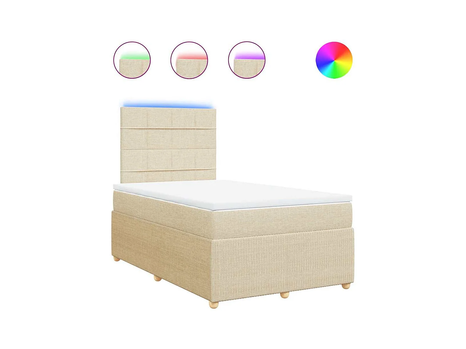 Boxspringbett mit Matratze Creme 120x190 cm Stoff