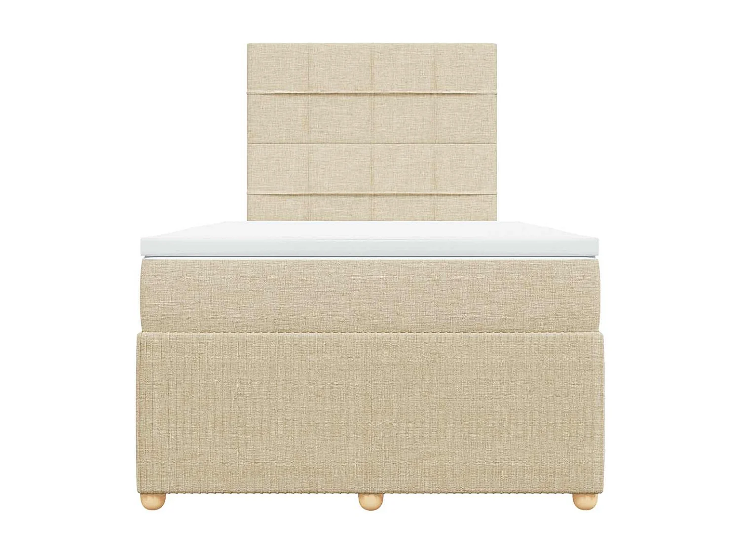 Sommier à lattes de lit avec matelas crème 120x190 cm tissu