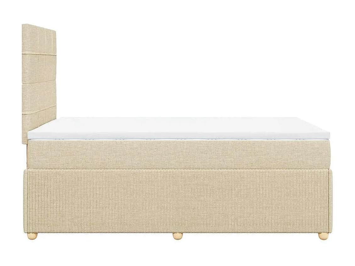 Sommier à lattes de lit avec matelas crème 120x190 cm tissu