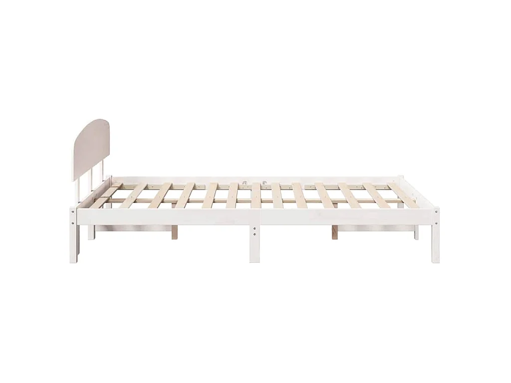 Bedframe met hoofdeinde Wit 120 x 190 cm Massief grenenhout
