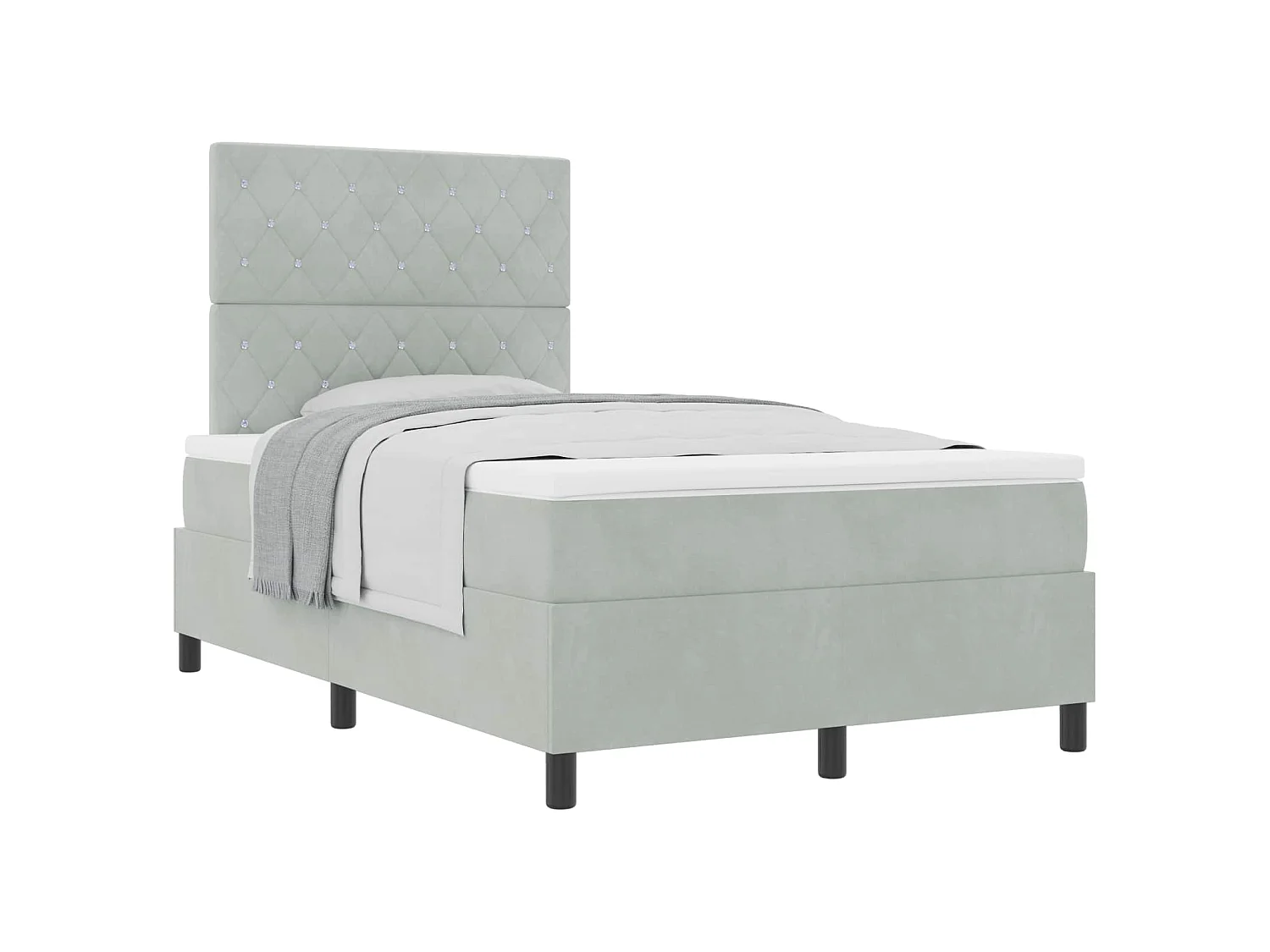Boxspringbed met matras Lichtgrijs 120 x 200 cm Fluweel