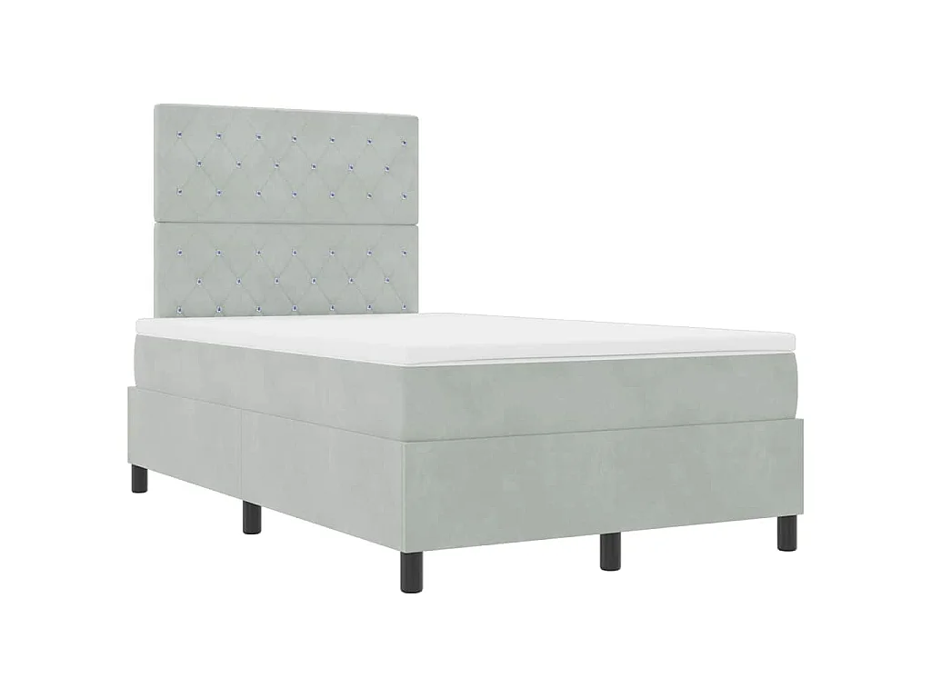 Boxspringbed met matras Lichtgrijs 120 x 200 cm Fluweel