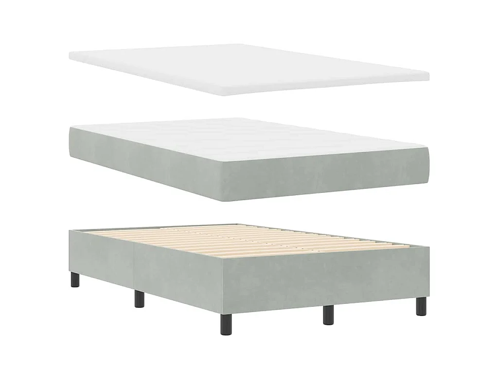 Boxspringbed met matras Lichtgrijs 120 x 200 cm Fluweel