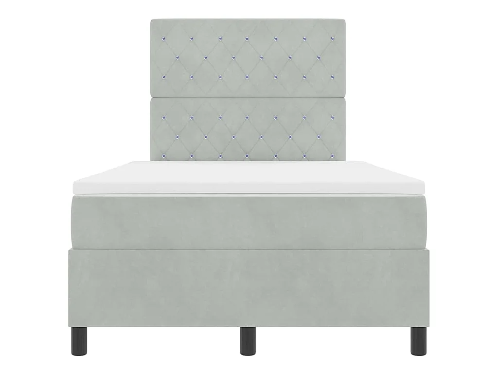 Boxspringbed met matras Lichtgrijs 120 x 200 cm Fluweel
